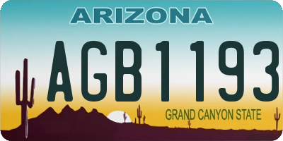 AZ license plate AGB1193