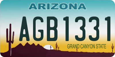 AZ license plate AGB1331