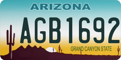 AZ license plate AGB1692