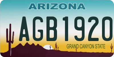 AZ license plate AGB1920