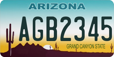 AZ license plate AGB2345