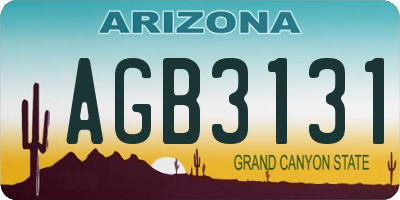 AZ license plate AGB3131