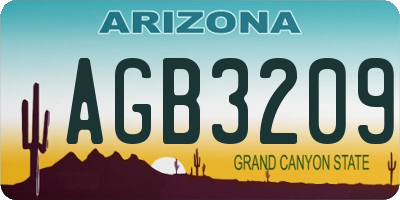 AZ license plate AGB3209