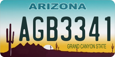 AZ license plate AGB3341