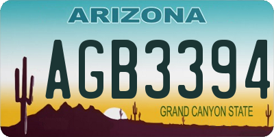 AZ license plate AGB3394