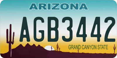AZ license plate AGB3442