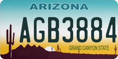 AZ license plate AGB3884