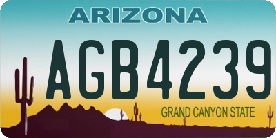 AZ license plate AGB4239