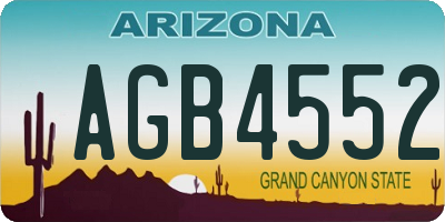 AZ license plate AGB4552