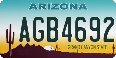 AZ license plate AGB4692