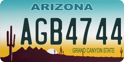 AZ license plate AGB4744