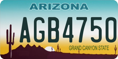 AZ license plate AGB4750