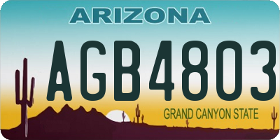 AZ license plate AGB4803