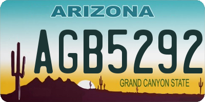AZ license plate AGB5292
