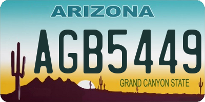 AZ license plate AGB5449