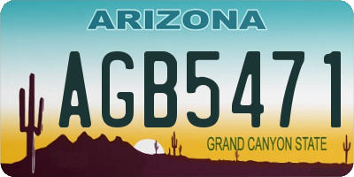 AZ license plate AGB5471