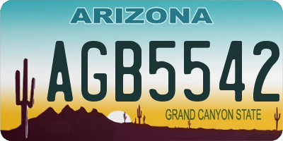 AZ license plate AGB5542