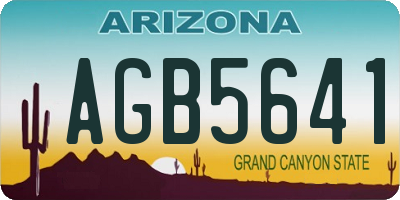 AZ license plate AGB5641