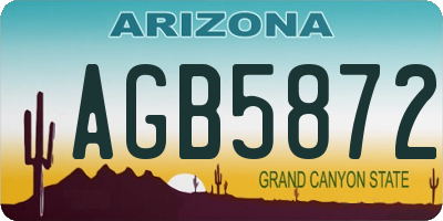 AZ license plate AGB5872