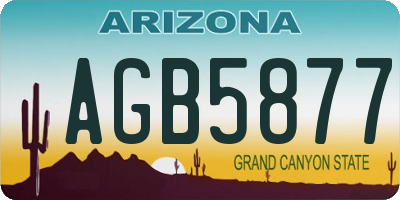 AZ license plate AGB5877