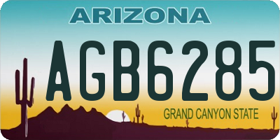 AZ license plate AGB6285