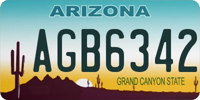 AZ license plate AGB6342