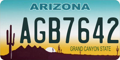 AZ license plate AGB7642