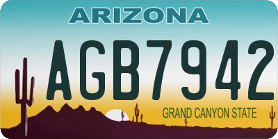 AZ license plate AGB7942