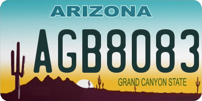 AZ license plate AGB8083