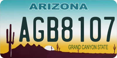AZ license plate AGB8107