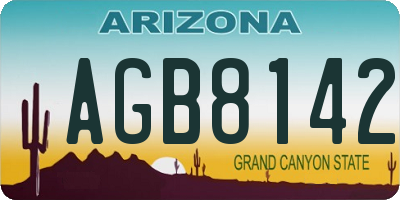 AZ license plate AGB8142