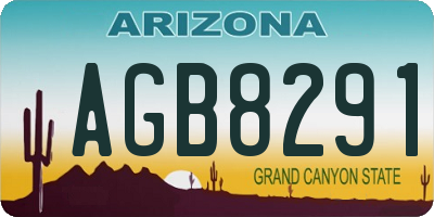 AZ license plate AGB8291