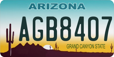 AZ license plate AGB8407
