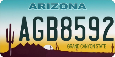 AZ license plate AGB8592