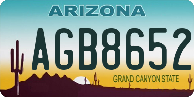AZ license plate AGB8652