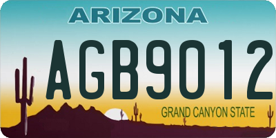 AZ license plate AGB9012