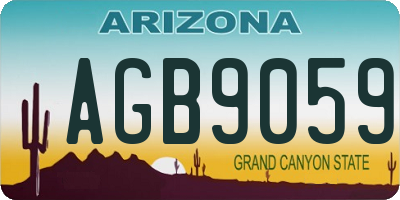 AZ license plate AGB9059