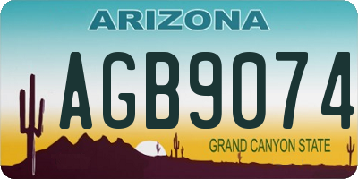 AZ license plate AGB9074