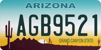AZ license plate AGB9521