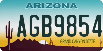 AZ license plate AGB9854