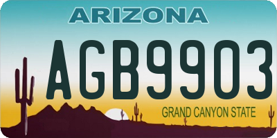 AZ license plate AGB9903