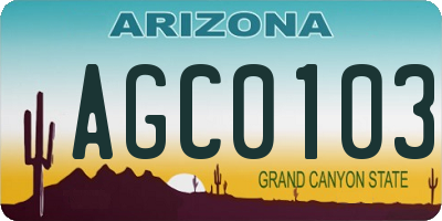 AZ license plate AGC0103