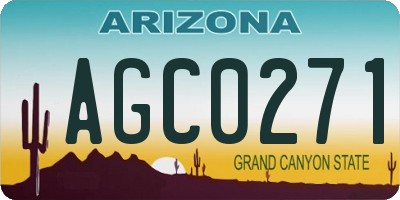 AZ license plate AGC0271