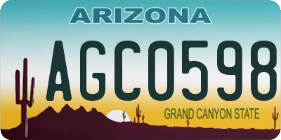 AZ license plate AGC0598