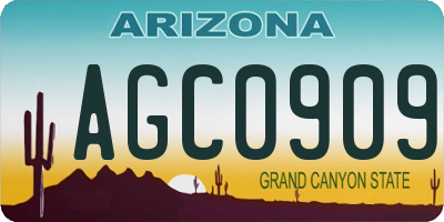 AZ license plate AGC0909