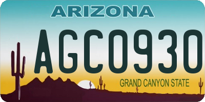 AZ license plate AGC0930