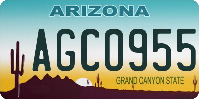 AZ license plate AGC0955