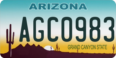 AZ license plate AGC0983
