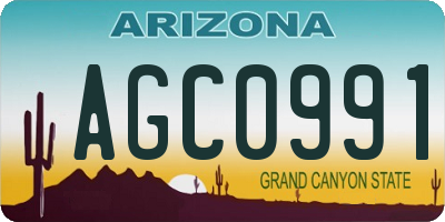AZ license plate AGC0991