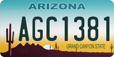 AZ license plate AGC1381